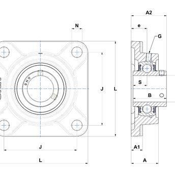 Подшипник корпусной UCF209 DXP — миниатюра