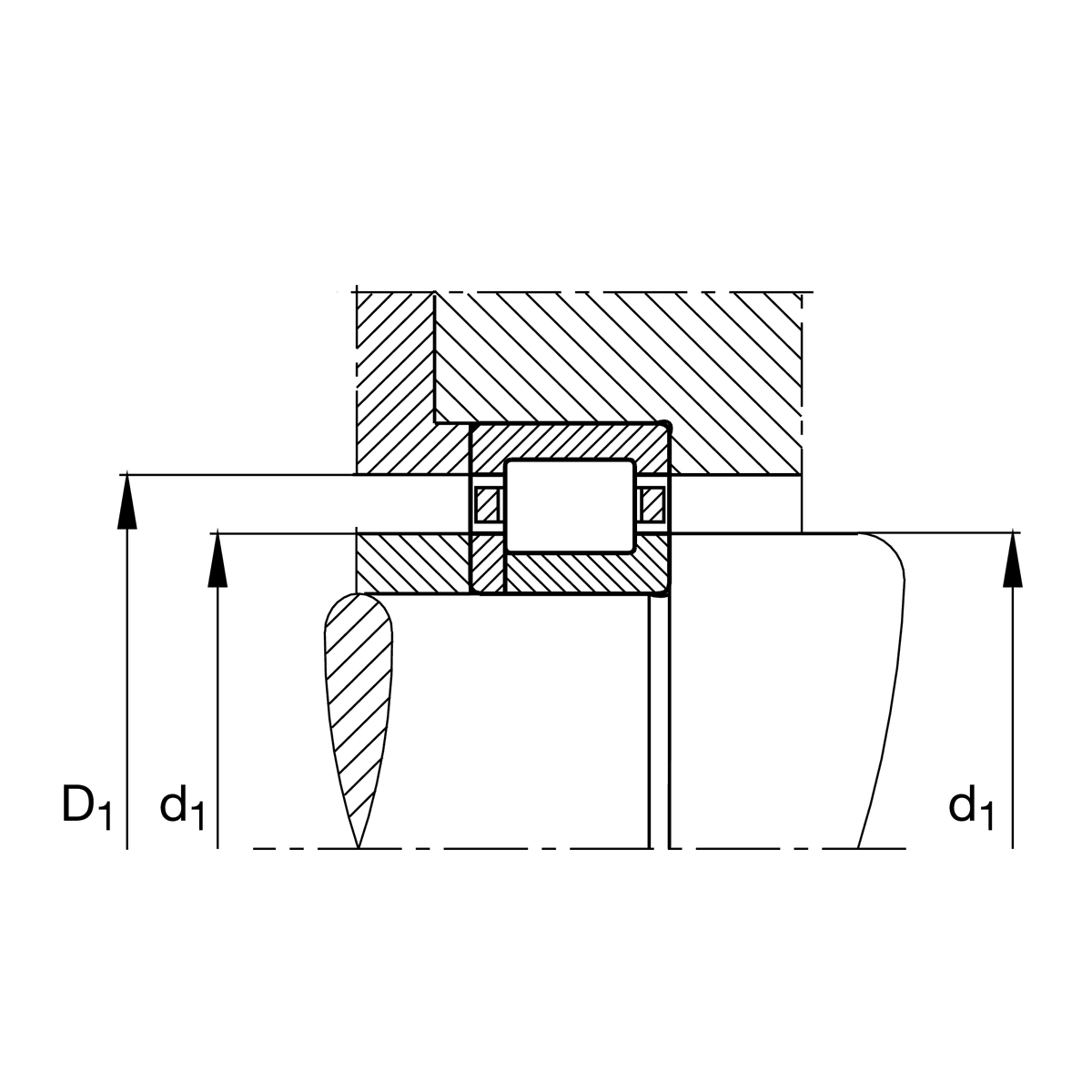 Подшипник роликовый цилиндрический NUP207 ETVP3C3 (70-92207 E) NKE — миниатюра